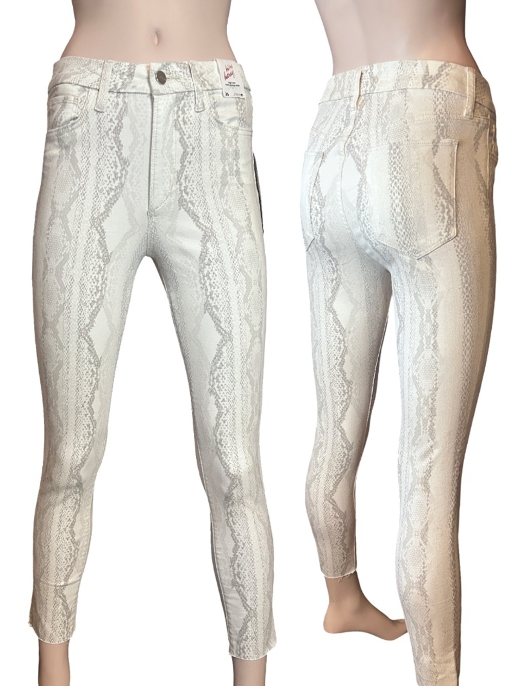 Joe's Jeans Hi Rise Honey Curvy Skinny Ankle Pants Snakeskin Print Rayon Blend